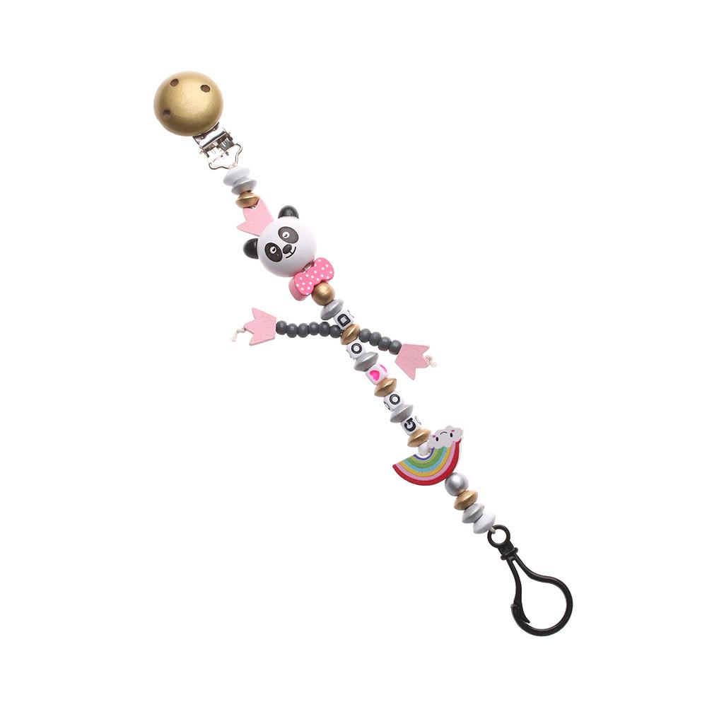 New Rainbow Panda Teething Soother Baby Chew Toy Pacifier Clip Pacifiers Chain