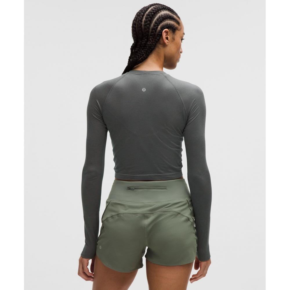 Lululemon Swiftly Tech Cropped Long Sleeve Shirt 2.0 Onyx Grey Onyx Grey