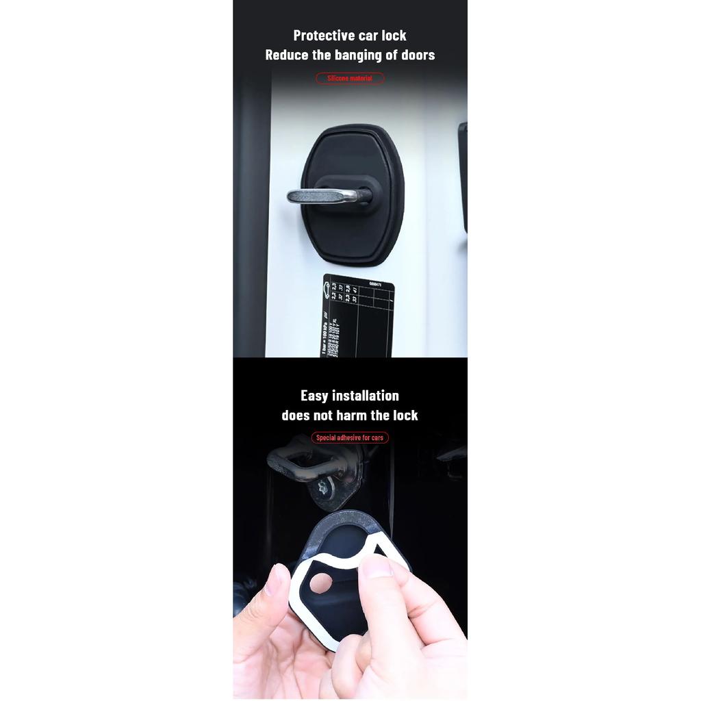 For MG RX8 2020-2023 Car Decorat Protecte Door Lock Cover Decoration Accessories Silicone Mute Damping Cushion