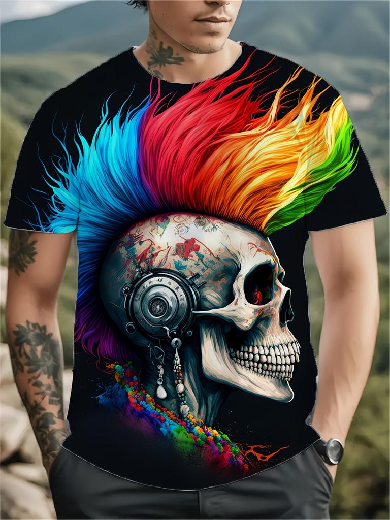 Funny Coffee Chicken T-shirt Men 3D Cartoon Rooster Print Short Sleeve Casual Summer Tops Men's Clothes
