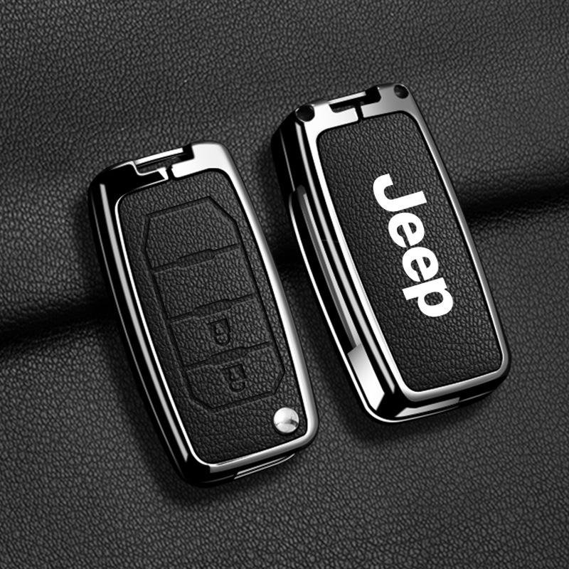 Совместимый чехол для ключа Jeep для Compass, Renegade, Cherokee, Grand Commander, Grand Cherokee