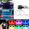 Цветные автомобильные фары Bluetooth с управлением через приложение, 90 мм, RGB кольца «Ангельские глазки» (Halo Rings), 90 мм, для автомобиля