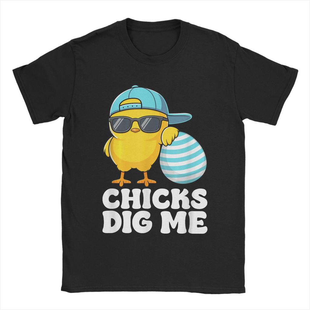 Chicks Dig Me Easter T Shirt Trendy Cool TShirts Short Sleeve Vintage Tshirt Beach 100 Cotton Round Neck Plus Size 5XL Tees