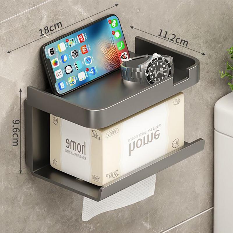 1шт. Настенный держатель для туалетной бумаги с клеем, без сверления, с полкой для хранения