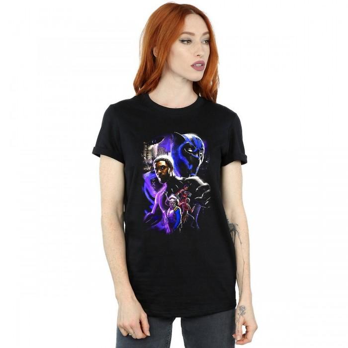 Black Panther Womens/Ladies Montage Cotton Boyfriend T-Shirt