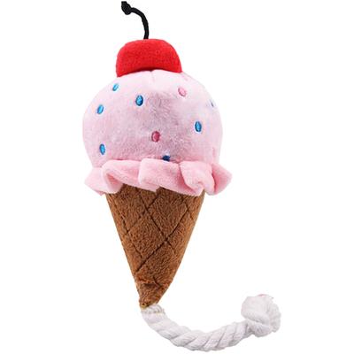 Игрушка для жевания мороженого для домашних животных, мягкая плюшевая игрушка для кусаний, снижающая тревожность, интерактивная игрушка для прорезывания зубов у собак