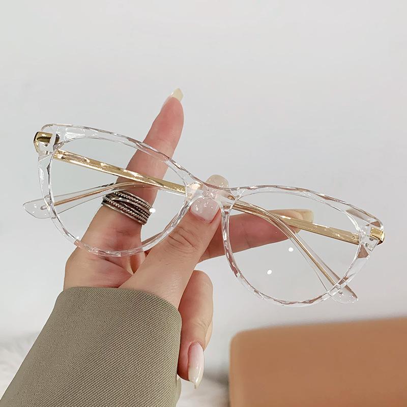 Fashion Cat Eye Glasses Anti-Blue Light Glasses Women Men Oversized Optical Eye Protection Ultra Light Eyeglasses UV400