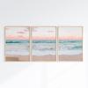 Pastel Beach Canvas Prints Set of 3 Printable Coastal Wall Art Decor Ocean Wave Poster Tropical Printable Wall Art Gift Posters