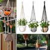 Boho Cotton Rope Hanger Flower Pot Handmade Tassel Hanging Basket Durable Plant Hanger  Outdoor
