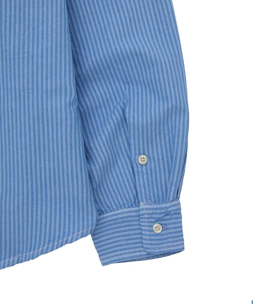 HOOVES Garments Washed Striped Shirt [Blue]