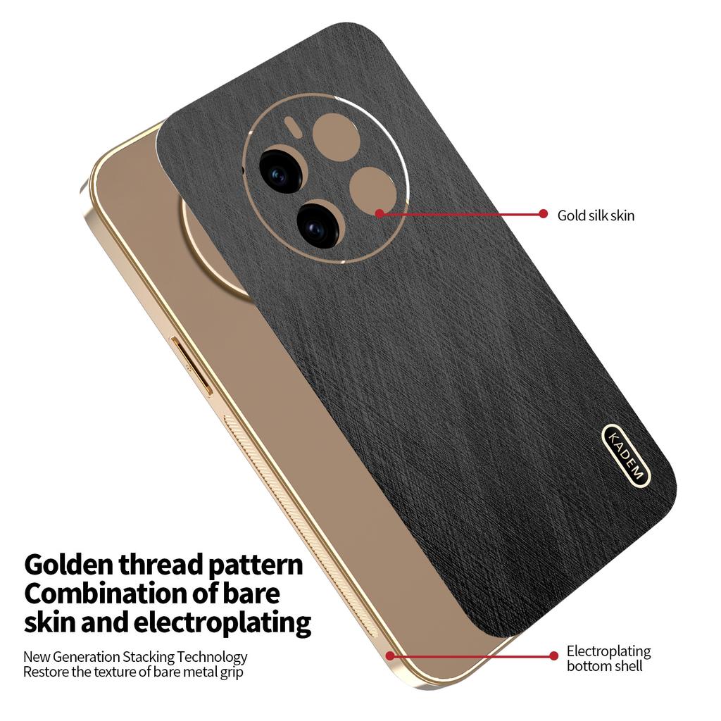 KADEM For Honor Magic7 5G Case Electroplating Silk Texture PU+TPU Phone Back Cover