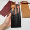 Simple Design Cutlery Storage Bag 3 Pocket Forks Spoons Organizer  Camping Equipment