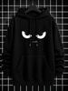 unisex Hoodie, Halloween Party, Angry Eyes Graphic Print, Pullover Sweatshirt, Streetwear Casual Style, Autumn Winter Daily Wear, Front Kangaroo Pocke
