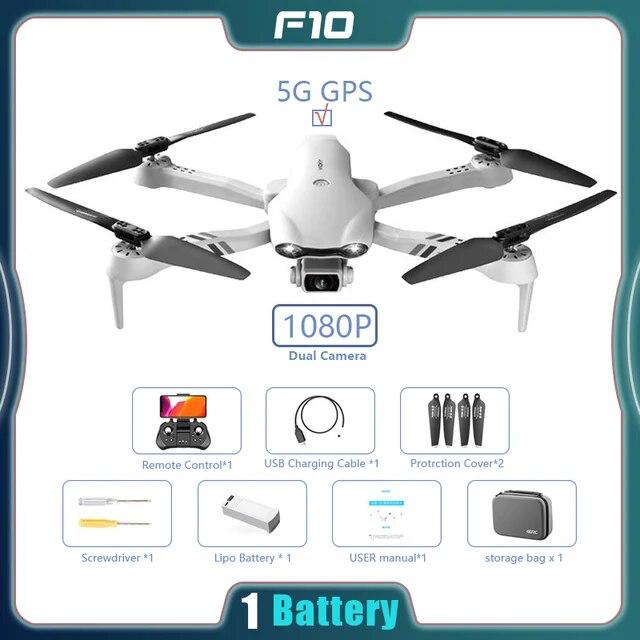 Новый F10 RC Drone GPS/Optical Flow HD ESC Двойная камера Широкоугольный WIFI FPV Quadcopter Бесщеточный складной Дрон для избегания препятствий Фотосъемка Игрушка в подарок