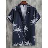 Men's Shirt Short Sleeved Summer Shirt Lapel Fashionable And Versatile Hawaiian Style Pattern Printed Top