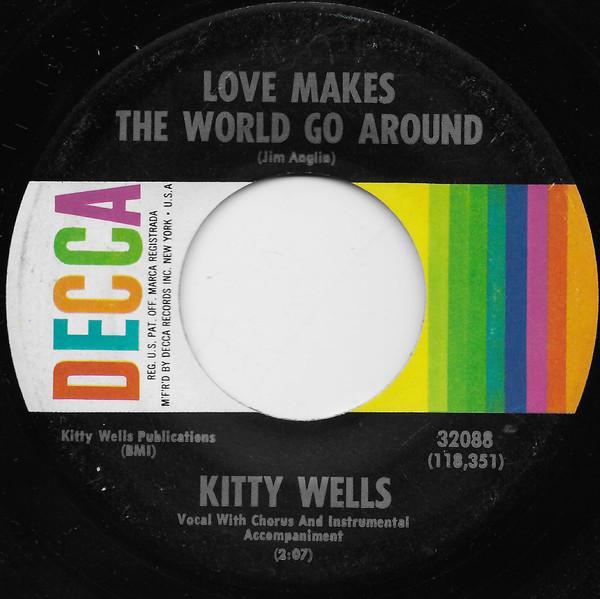 7-дюймовая пластинка KITTY WELLS Love Makes The World Go Around 32088 Decca 1967 US CountryFolk Б/у