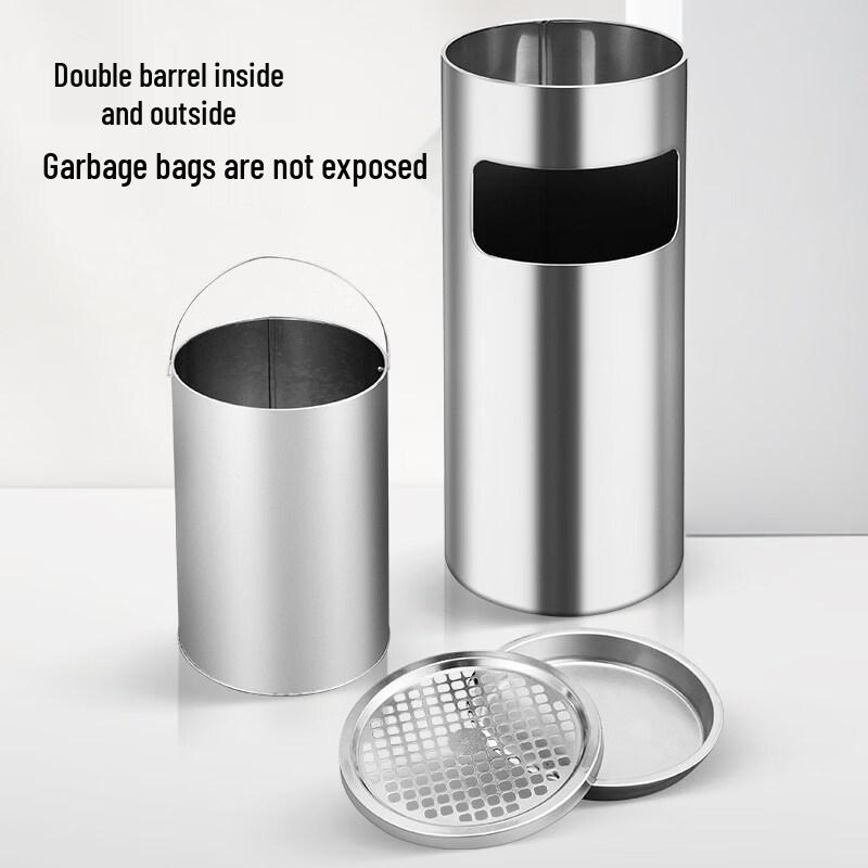 RSRDDY Outdoor Stainless Steel Ashtray Trash Can