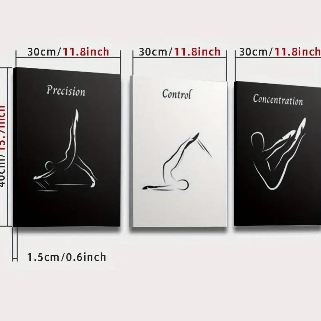 Gym Yoga Studio Wall Art: Yoga Bedroom Mural with Pine Frame Canvas