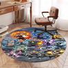 Demon Slayer Pattern Round Rug, Indoor/Outdoor Mat, for Picnic, Gameroom, Bedroom, Office, Living Room, Home Decor Carpet, Birthday Gift