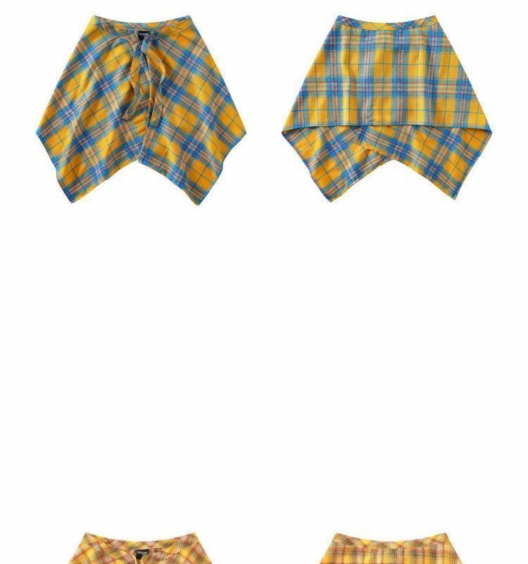 Клетчатая юбка поверх джинсов - Брюки для осенне-зимнего сезона, закрывающие ягодицы