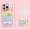 Rainbow Smiley Face Bracket Suitable for Apple 16 Mobile Phone Case 13promax Feather Yarn Frameless 15 Lens Film 14 Huawei