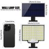 LED Split 3 Modes Solar Light Outdoor Waterproof with Motion Sensor Floodlight Remote Control 3 Modes for Patio Garage Backyard