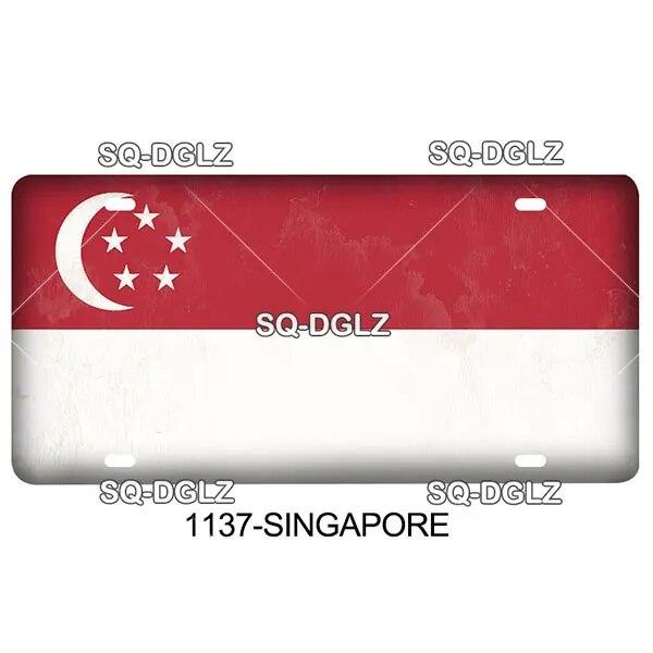 [SQ-DGLZ]P-S Country Flag 15x30cm Plate Metal Sign Vintage Tin Sign Wall Decor For Club Travel Poster Saudi Arabia/Russia