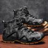 Мужская походная обувь с камуфляжным принтом, осенне-зимняя водонепроницаемая противоскользящая износостойкая походная обувь для бега по бездорожью