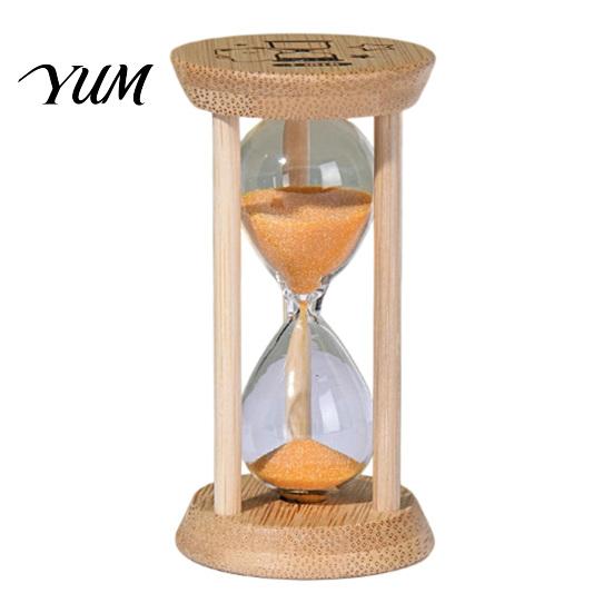 Rustic Style Sand Timer 1/3/5 Minute Glass Hourglass with Wooden Stand, Modern Decorative Sandglass Timer, Drop Shape Office Desk Ornament Glow in The