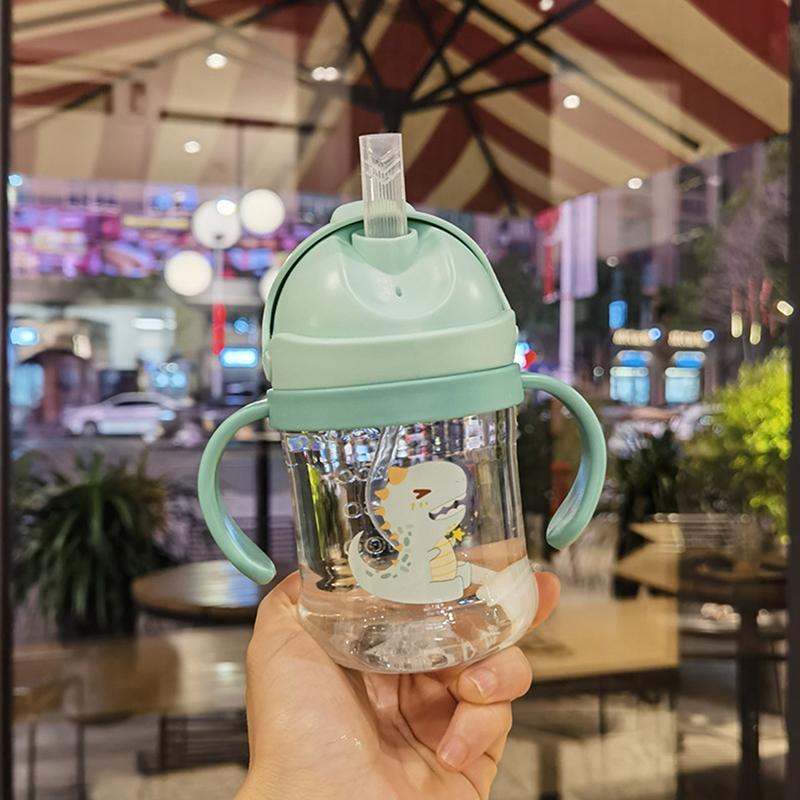 250 мл Детская поилка для воды с ручкой для обучения кормлению, бутылочка для питья с защитой от удушья и гравитационным мячом, детская учебная кружка с трубочкой