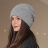 Новая женская зимняя шапка, уличная теплая шапка из смеси кроличьего меха, модная декоративная шапка-бини для женщин, повседневная вязаная шапка