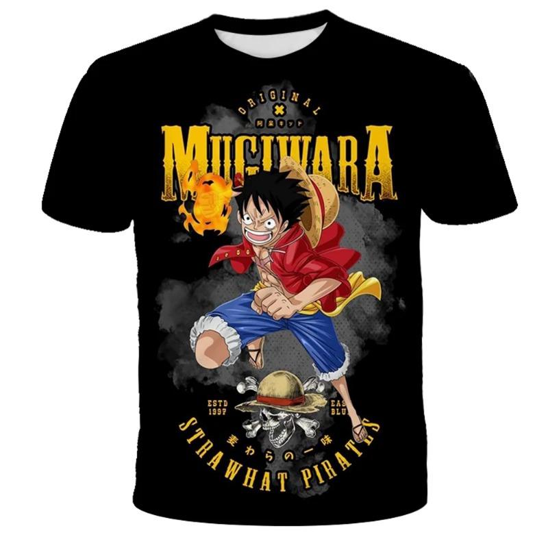 Аниме One Piece Луффи Мальчик Футболка Косплей Короткий рукав мужская Мультяшный Мужской Топ Свободный Дышащий Мужская Повседневная Одежда
