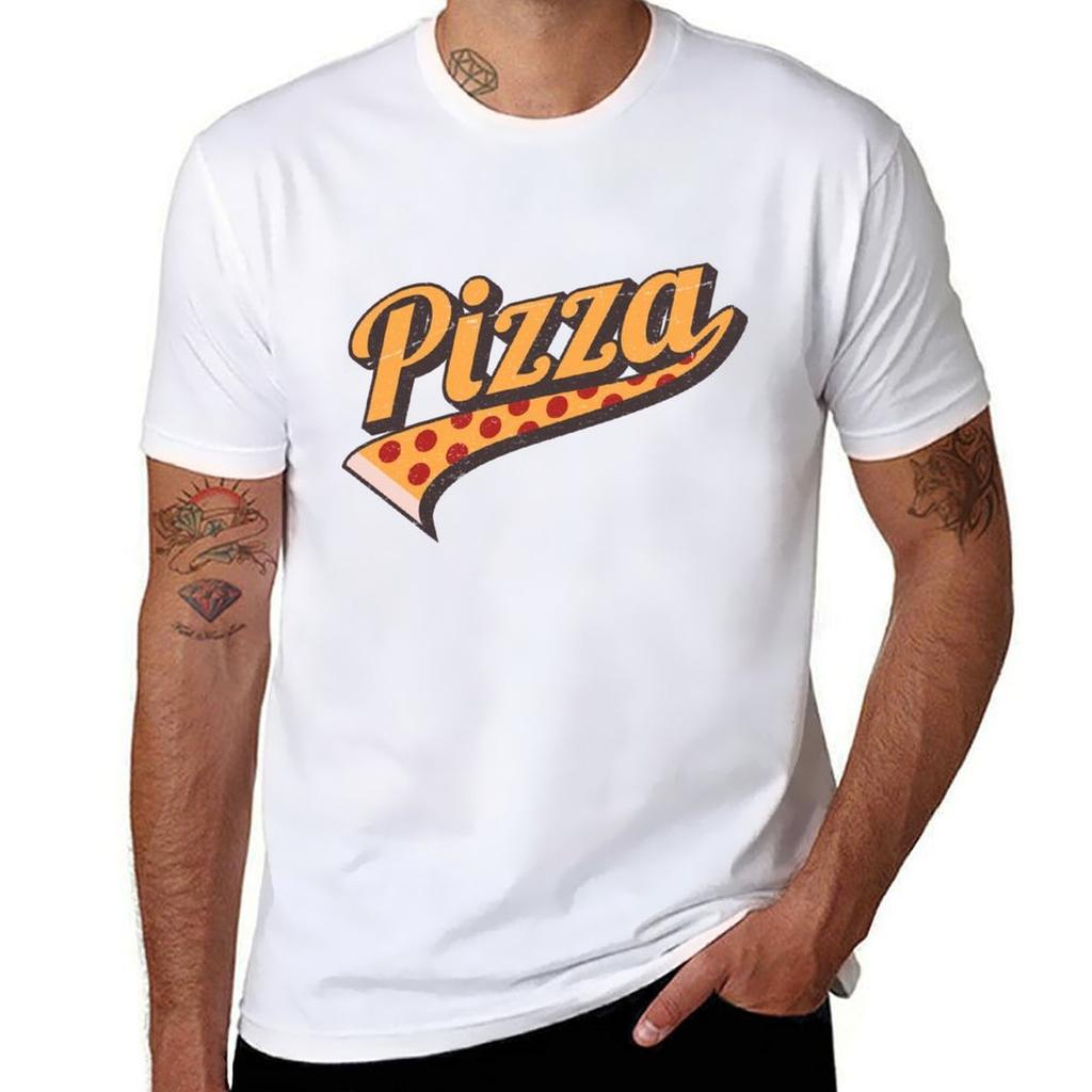 BELIEVE IN PIZZACAUSE PIZZA TShirt Urban Style Casual Short Sleeve Top