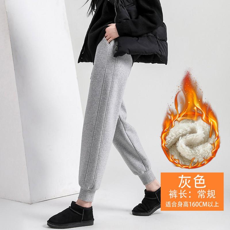 Womens Thick Fleece-Lined Jogger Pants High-Waist Elastic Cuffed Leggings Warm Casual Sweatpants Winter