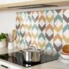 Decorative Kitchen Glass Chopping and Serving Board Retro Background 80x52 cm
