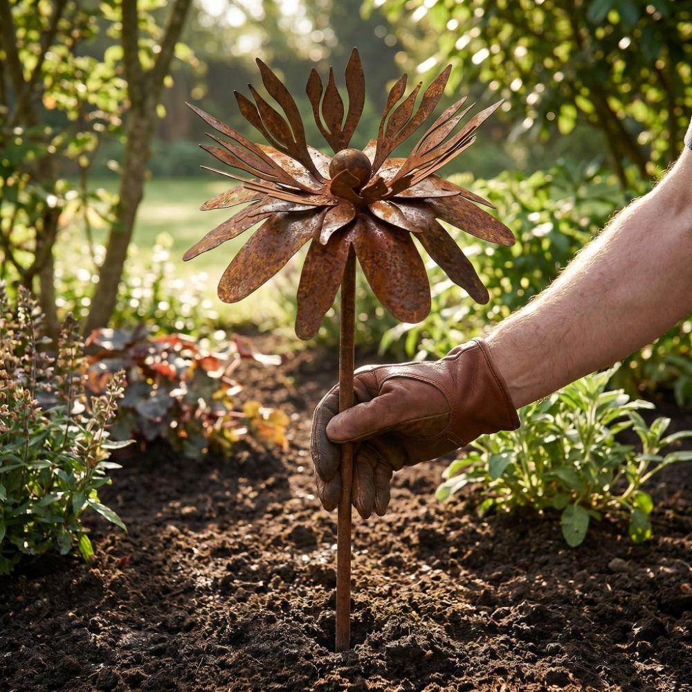 Rust-Resistant Flower Garden Stake Rustic Lawn Ornament Forest Style Flower Decoration Patio