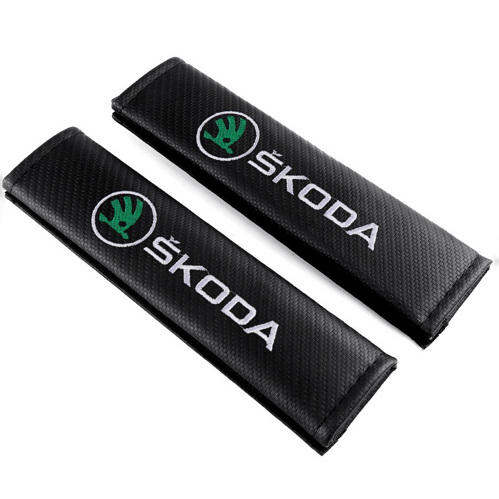 AEL1 Car Seat Belt Cover Auto Cushion Safety Belts Shoulder Protection For Skoda Enyaq A7 Octavia Kodiaq Fabia Superb Rapid Kamiq MK2