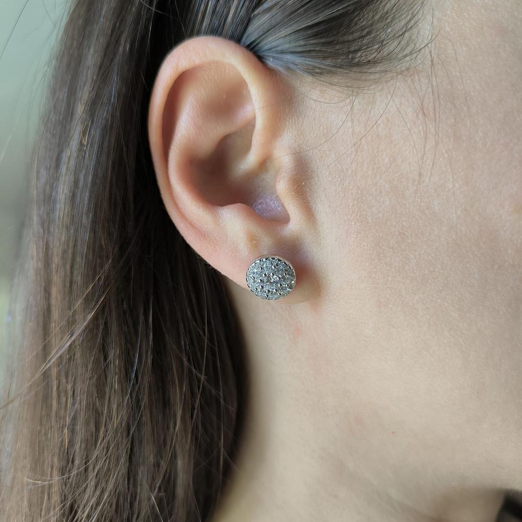 Серебряные серьги с фианитами (2192824)