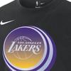 Nike X Коллаборация НБА Принт с надписью Узкий рубчатый круглый вырез Футболка с коротким рукавом Лос-Анджелес Лейкерс Мужские топы Черный FV9875-010