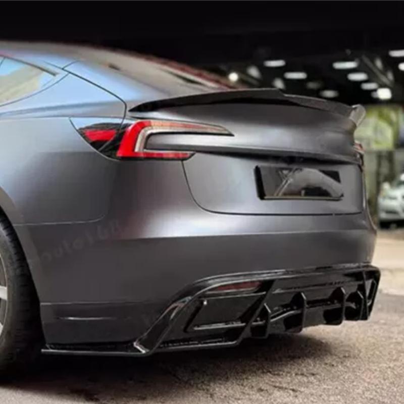 ModelY Spoiler Rear Door Tail Trunk Wing ABS Carbon Fiber Look For Tesla Model 3/Y 17-24 Accessories Model3 Highland 2025+ HOT