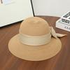 Taizhou Wenling hat women's summer versatile bow straw straw hat seaside beach sunscreen sunshade bucket hat