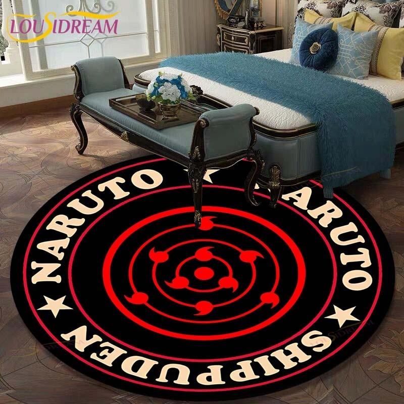Круглый ковер с рисунком Наруто для гостиной, детский коврик, напольный коврик, коврик для ванной, ковер для спальни, коврик для детской комнаты