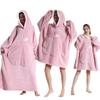 Зимний теплый флисовый халат-худи для женщин, однотонный, 75/90/140 см, оверсайз, одеяло-флис, теплые худи, гигантское ТВ-одеяло, женский халат-худи