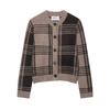  European and American style, new women's fashion, versatile, cross-border daily casual plaid knit jacket