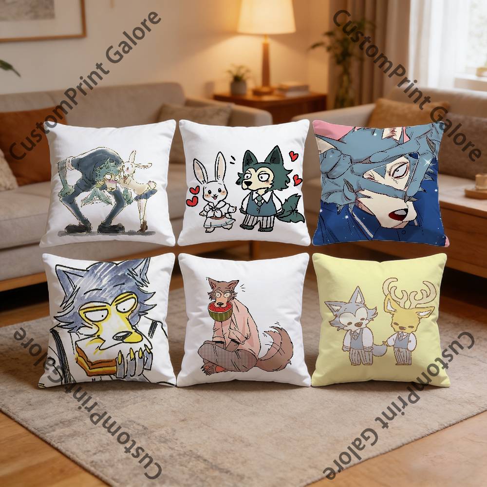 LLegoshi BBeastars Square Throw Pillow Cover Multiple Sizes Soft for Sofa Bedroom Living Room Home Decorative