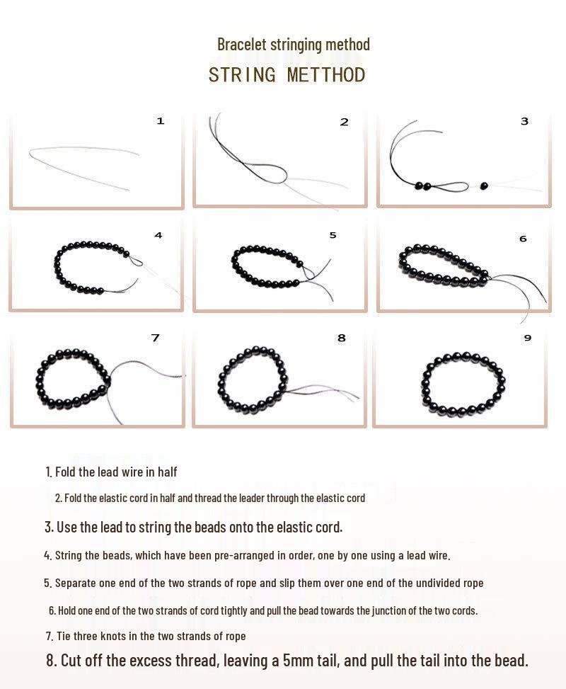 Браслет из натурального тектитового стекла-метеорита с круглыми черными бусинами