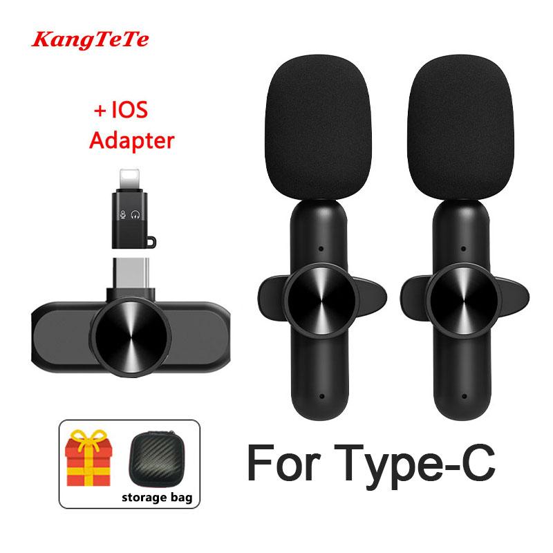 Беспроводной петличный микрофон, портативный мини-микрофон, шумоподавление, аудио- и видеозапись для iPhone, игр на Android, прямая трансляция