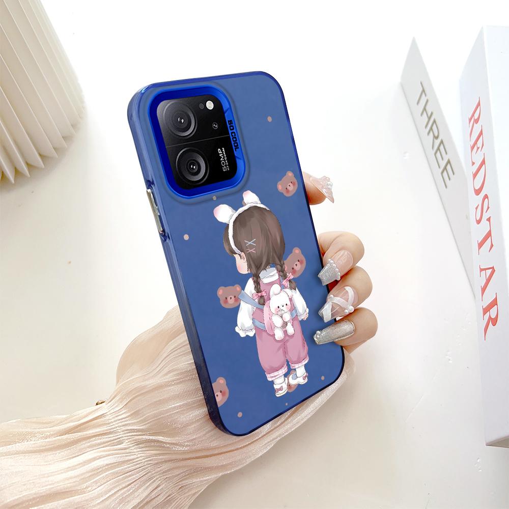 Окрашенный узор, цветной серебристый, двухсторонний, жесткий, противоударный чехол для телефона Xiaomi Redmi Poco