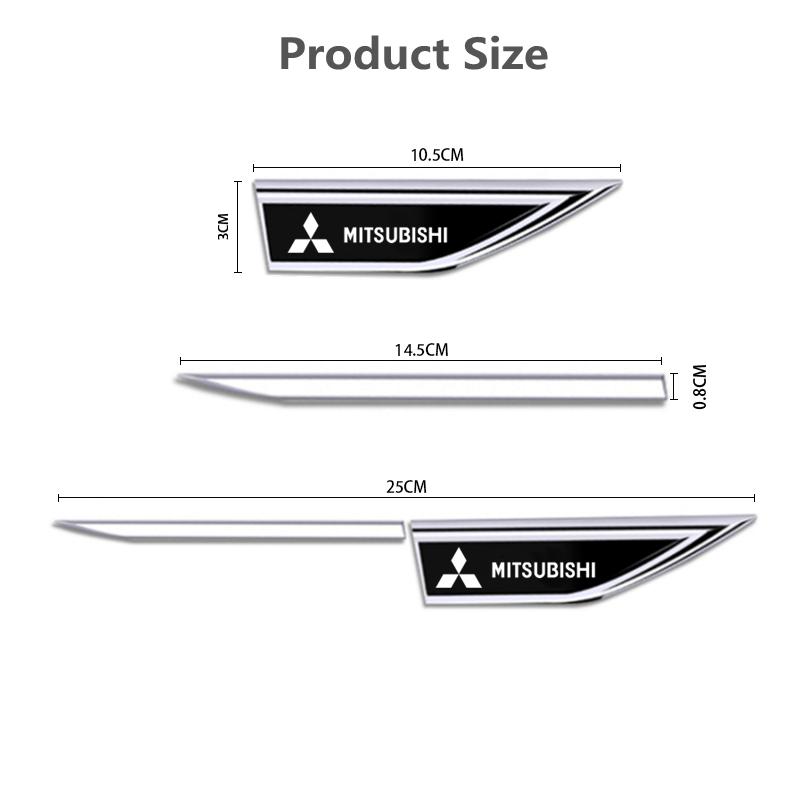 Auto Door Fender Side Blade Badge Car Body Sticker for Mitsubishi Pajero Sport Eclipse Cross L200 Colt Delica Ralliart Triton
