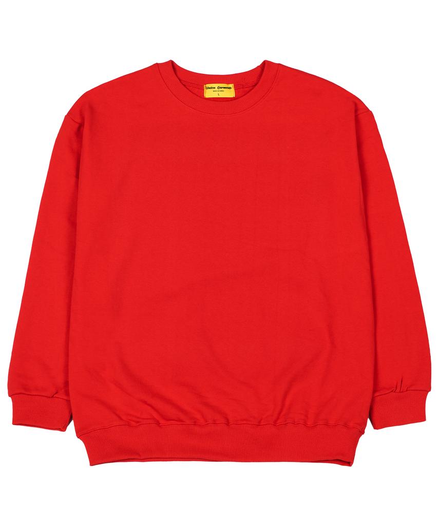 UNION GARMENTS Однотонная французская оверсайз толстовка Красная